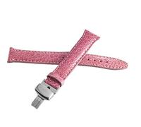 JZWCHQ Correa de banda de cuero rosa de 18 mm de Locman Women Strap con hebilla plateada