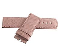 JZWCHQ Correa de banda de reloj de cuero de color rosa claro de Locman Men's 24 mm con hebilla plateada