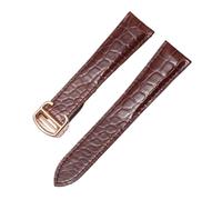 JZWCHQ Correa de cuero Banda de reloj marrón negro genuino compatible para hombres y mujeres 16 18 20 22 24 mm