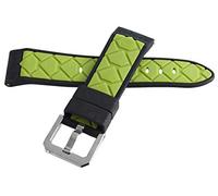 JZWCHQ Correa de la banda de relojes de goma verde y negro de 24 mm de Locman Men con hebilla plateada