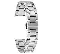 JZWCHQ Correa de reloj, 18/20/22 mm Bandas de reloj de hebilla de acero inoxidable de acero sólido plateado con brazalete de 2 pares de resorte