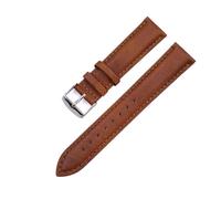 JZWCHQ Correa de reloj de cuero bronceado vegetal 16 18 19 20 21 22 Band de 24 mm compatible con compatibles con bandas de cuero de vaca DW para hombres mujeres (oscuro verde-silver, 24 mm)