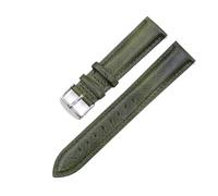 JZWCHQ Correa de reloj de cuero bronceado vegetal 16 18 19 20 21 22 Band de 24 mm compatible con compatibles con bandas de cuero de vaca DW para hombres mujeres (oscuro verde-silver, 24 mm)
