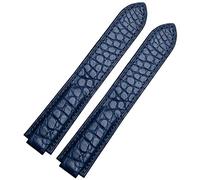JZWCHQ Correa de reloj de cuero de cocodrilo americano adecuada para globo azul convexa correa de cuero 18 20 mm hombres y mujeres negros