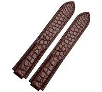 JZWCHQ Correa de reloj de cuero de cocodrilo americano adecuada para globo azul convexa correa de cuero 18 20 mm hombres y mujeres negros