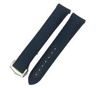 JZWCHQ Correa de reloj de lienzo de nylon de 19 mm de 19 mm para Omega 300 AT150 Fabric Aqua Terra 150 Azul 21 mm 22 mm Banda de vigilancia