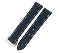 JZWCHQ Correa de reloj de lienzo de nylon de 19 mm de 19 mm para Omega 300 AT150 Fabric Aqua Terra 150 Azul 21 mm 22 mm Banda de vigilancia