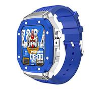 JZWCHQ Correa de silicona del marco de metal para la caja de la banda 7 6 5 4 SE para la serie iWatch 42 mm 44 mm 45 mm Modificación del kit de modificación