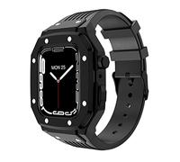 JZWCHQ Correa de silicona del marco de metal para la caja de la banda 7 6 5 4 SE para la serie iWatch 42 mm 44 mm 45 mm Modificación del kit de modificación