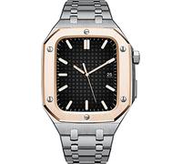 JZWCHQ Correa del kit de modificación+Caso para banda de 44 mm de 45 mm de pulsera de retrofit de metal de 45 mm de pulsera de modernización para iWatch 8 7 5 4 SE Band