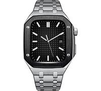 JZWCHQ Correa del kit de modificación+Caso para banda de 44 mm de 45 mm de pulsera de retrofit de metal de 45 mm de pulsera de modernización para iWatch 8 7 5 4 SE Band