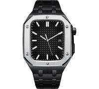 JZWCHQ Correa del kit de modificación+Caso para banda de 44 mm de 45 mm de pulsera de retrofit de metal de 45 mm de pulsera de modernización para iWatch 8 7 5 4 SE Band