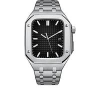 JZWCHQ Correa del kit de modificación+Caso para banda de 44 mm de 45 mm de pulsera de retrofit de metal de 45 mm de pulsera de modernización para iWatch 8 7 5 4 SE Band