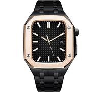 JZWCHQ Correa del kit de modificación+Caso para banda de 44 mm de 45 mm de pulsera de retrofit de metal de 45 mm de pulsera de modernización para iWatch 8 7 5 4 SE Band