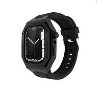 JZWCHQ Correa WATCJ de goma Conjunto modificado, para 8 7 45 mm de carcasa de protección integrada de acero inoxidable, para iWatch 8 7 6 5 4 SE 45 mm de actualización de 44 mm Reemplazar estuche