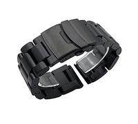 JZWCHQ Corturas de reloj, espesamiento sólido de 5.5 mm Bandas de acero inoxidable Silver 22 mm de 24 mm 26 mm Pulsera de muñeca de correa de metal, reemplazo de banda de reloj