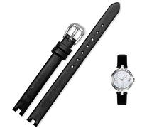 JZWCHQ Cowhide Watch Strap es adecuada para la correa de muesca de Tissot 1853 Flamenco Series T003/209 Women Watch Chain 8 10 12 mm Negro