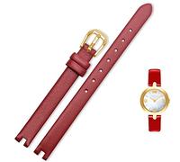 JZWCHQ Cowhide Watch Strap es adecuada para la correa de muesca de Tissot 1853 Flamenco Series T003/209 Women Watch Chain 8 10 12 mm Negro