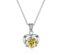 JZWCHQ Decoraciones Accesorios Collares de corazón para Mujeres, Collar de Diamantes moissanite 1ct Collares Colgantes de moissanite Color Azul Verde Rosa, joyería s Hermosa