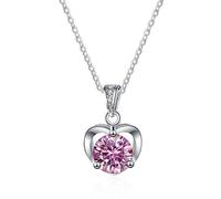JZWCHQ Decoraciones Accesorios Collares de corazón para Mujeres, Collar de Diamantes moissanite 1ct Collares Colgantes de moissanite Color Azul Verde Rosa, joyería s Hermosa