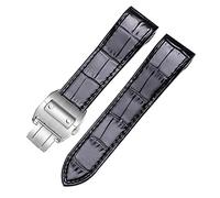 JZWCHQ Exquisita correa de reloj de cuero genuina para un diseño elegante de 23 mm de diseño de 23 mm