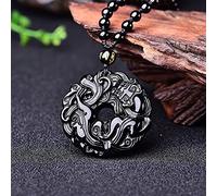 JZWCHQ Feng Shui Afortunado armonía dragón dragón pixiu Collar de Riqueza Natural