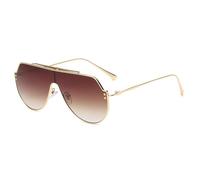 JZWCHQ Gafas de sol de gran tamaño con marco de aleación para hombres y mujeres, Brown, Talla única