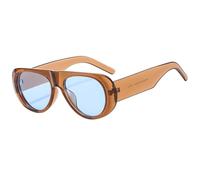 JZWCHQ Gafas de sol retro con montura grande para hombre, resistentes a los rayos UV, ovaladas, estilo minimalista, avanzadas, para mujer, Brown, Talla única