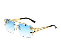 JZWCHQ Gafas de sol vintage sin montura para hombre, estilo steampunk, retro, punk, modernas, estilo retro, Blue, Talla única