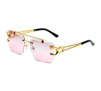 JZWCHQ Gafas de sol vintage sin montura para hombre, estilo steampunk, retro, punk, modernas, estilo retro, Gris y rosa, Talla única