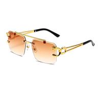 JZWCHQ Gafas de sol vintage sin montura para hombre, estilo steampunk, retro, punk, modernas, estilo retro, Brown, Talla única