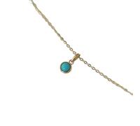 JZWCHQ Gargantilla para mujer, chapada en plata de ley 925, chapada en plata de ley 925, collar con colgante redondo turquesa para mujer, joyería fina clásica, accesorios de moda, regalo creativo