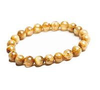 JZWCHQ Gold Natural Rutilated Quartz Titanium Cryanium Round Beads Pulsera de mujeres ricas 8.5 mm AAAA