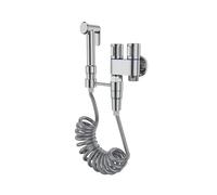 JZWCHQ Grifos de bidet de latón Juego de rociador de bidé de mano compatible con grúa de inodoro rociador de baño ducha higiénica cromo, grifo del fregadero