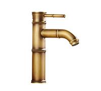 JZWCHQ Grudetos de baño compatibles con fregadero 1 agujero retro fregadero de latón grifo de agua caliente y fría grifo de agua de agua de huerto para un solo orificio de un solo orificio compatible