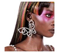 JZWCHQ Joyas de Pendientes de Gota de Colgante de Mariposas Grandes de Rhinestone exagerados para Mujeres Pendientes geométricos de geométricos de geométricos de Lujo