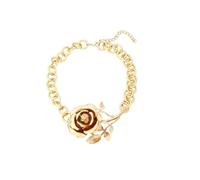 JZWCHQ Joyas Nuevo 2025 Llegada ZAA Diseño único Vintage Metal Rose Flower Collares para Mujeres Regalos de Collar de choza de joyería