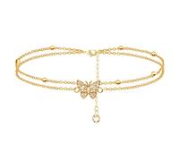JZWCHQ joyería boho doble para mujeres cadenas de pie colgantes encanto beach tobilleras pulsador de rosario