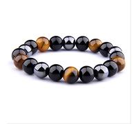 JZWCHQ Joyería Doble Tiger Eye & Hematite Men Men Hematite Tiger's Eye Charm Pulseras para mujeres Pulseras de piedra de energía natural Joyería