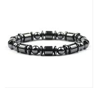 JZWCHQ Joyería Energía de hematita Men Hematite Charm Bracelets Mujeres Pulseras de piedra natural de la suerte Joyería de regalo de San Valentín
