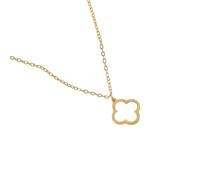 JZWCHQ Joyería para mujer, collar con colgante de cuatro hojas de acero inoxidable chapado en oro de 18 quilates para mujer, accesorios de moda, regalo creativo