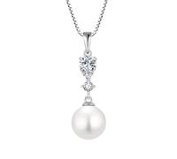 JZWCHQ joyería Perlas para Mujer Colgante con Piedra Natal Joyería de Perlas de Plata esterlina Joyería para niñas