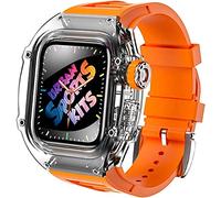 JZWCHQ Kit de mod Mod de la banda de reloj, para banda de 45 mm de 44 mm, correa de reloj Fluorubber, para iWatch Series 8 7 6 5 4 SE 44 mm Kit transparente