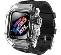 JZWCHQ Kit de mod Mod de la banda de reloj, para banda de 45 mm de 44 mm, correa de reloj Fluorubber, para iWatch Series 8 7 6 5 4 SE 44 mm Kit transparente