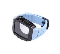 JZWCHQ Kit de modificación de acero inoxidable de lujo para 8 7 6 5 4 SE Correa de modificación para la serie IWatch 41 mm 45 mm 40 44 mm Baube de goma