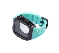 JZWCHQ Kit de modificación de acero inoxidable de lujo para 8 7 6 5 4 SE Correa de modificación para la serie IWatch 41 mm 45 mm 40 44 mm Baube de goma