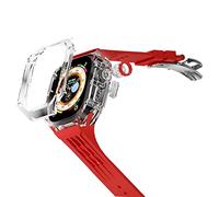 JZWCHQ Kit de modificación de estuche de reloj transparente de la banda de la correa del deporte Fluorubber, para accesorios de reloj de reemplazo Ultra 8 49 mm