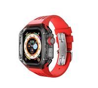 JZWCHQ Kit de modificación de estuche de reloj transparente de la banda de la correa del deporte Fluorubber, para accesorios de reloj de reemplazo Ultra 8 49 mm