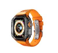 JZWCHQ Kit de modificación de estuche de reloj transparente de la banda de la correa del deporte Fluorubber, para accesorios de reloj de reemplazo Ultra 8 49 mm