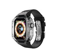 JZWCHQ Kit de modificación de estuche de reloj transparente de la banda de la correa del deporte Fluorubber, para accesorios de reloj de reemplazo Ultra 8 49 mm